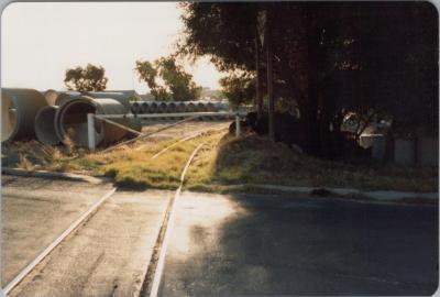 PHOTOGRAPH: REMOVAL OF RAILWAY LINE ENDOWMENT LANDS, MAY 1983