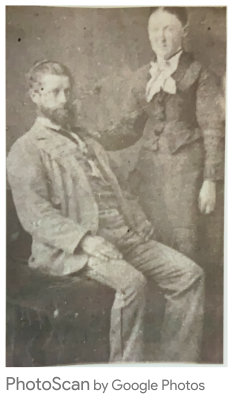 Louisa Chuck and her second husband Joseph Chuck on their wedding day 1883