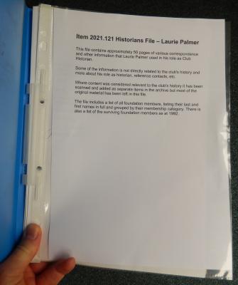 HISTORIANS FILE - LAURIE PALMER