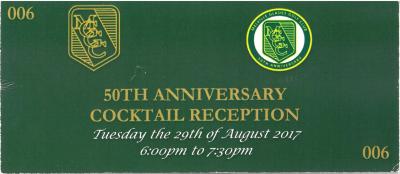 GOLDEN ANNIVERSARY COCKTAIL RECEPTION TICKET