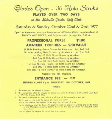 GLADES OPEN 1977 ENTRY FORM