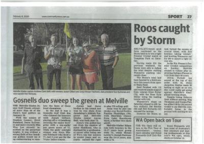 GOSNELLS DUO SWEEP THE GREEN AT MELVILLE - NEWSPAPER ARTICLE