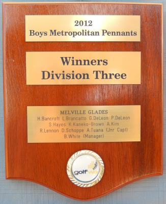 PENNANT - BOYS - GOLF WA DIVISION 3 SHIELD 2012