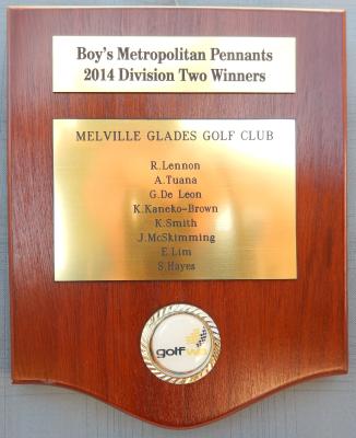 PENNANT - BOYS - GOLF WA DIVISION 2 SHIELD 2014