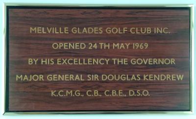 PLAQUE - MELVILLE GLADES GOLF CLUB OPENING 1969