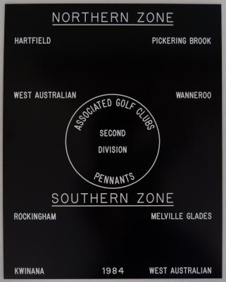 PENNANT - MEN - ASSOCIATED GOLF CLUBS DIVISION 2 SOUTHERN ZONE PLAQUE 1984