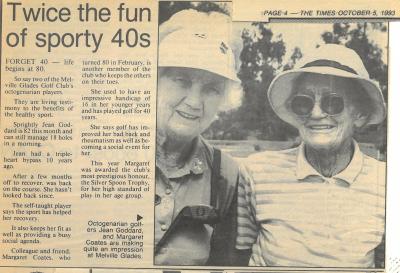 TWICE THE FUN OF SPORTY 40S - NEWSPAPER ARTICLE