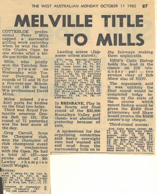 MELVILLE TITLE TO MILLS - NEWSPAPER ARTICLE