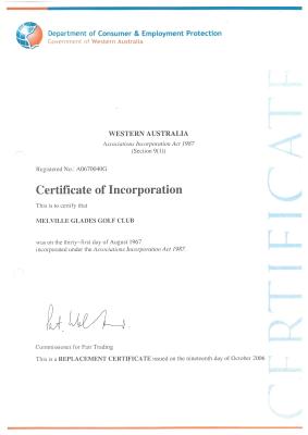 CERTIFICATE OF INCORPORATION