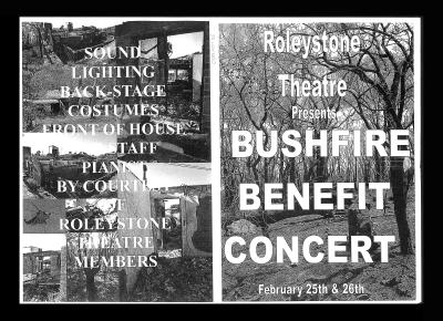 PROGRAM - ROLEYSTONE THEATRE BUSHFIRE BENEFIT CONCERT