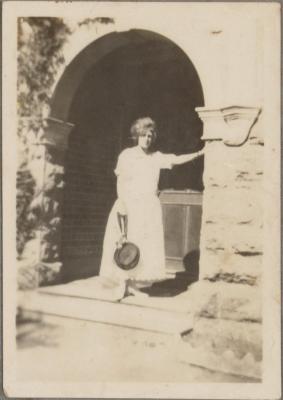 PHOTOGRAPH (DIGITAL COPY): WOMAN IN AN ARCHWAY, WHITE FAMILY