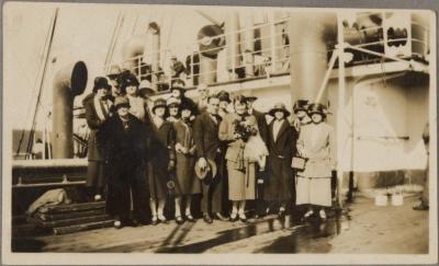 PHOTOGRAPH (DIGITAL COPY): GROUP ON A SHIP,1925, WHITE FAMILY