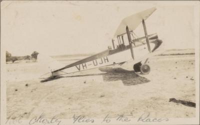 PHOTOGRAPH (DIGITAL COPY): BOB MORLEY FLIES TO THE RACES, WHITE FAMILY