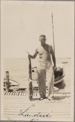 PHOTOGRAPH (DIGITAL COPY): 'LANDED THE BIGGEST AND BEST' SMALL SHARK, ROTTNEST 1931, WHITE FAMILY