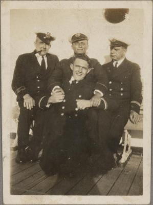 PHOTOGRAPH (DIGITAL COPY): FOUR OF THE LADS, MV WESTRALIA, 1932, WHITE FAMILY