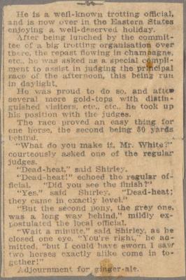 NEWSPAPER CLIPPING (DIGITAL COPY): '..HE IS A WELL-KNOWN…', WHITE FAMILY
