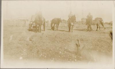 PHOTOGRAPH (DIGITAL COPY): LEAVING TO GO MUSTERING, CUE, WHITE FAMILY, 1927