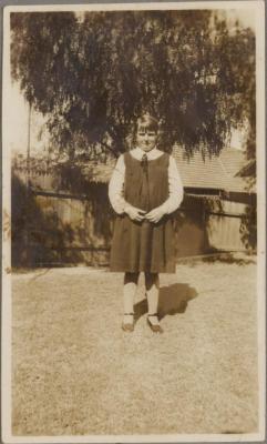 PHOTOGRAPH (DIGITAL COPY): GIRL IN SCHOOL UNIFORM, WHITE FAMILY