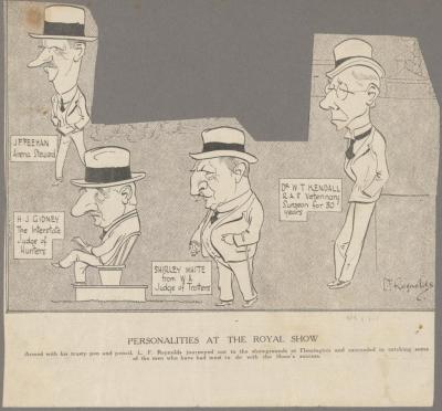 NEWSPAPER CLIPPING (DIGITAL COPY): PERSONALITIES AT THE ROYAL SHOW, WHITE FAMILY