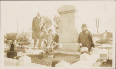 PHOTOGRAPH (DIGITAL COPY): PEOPLE AT CEMETERY, WHITE FAMILY