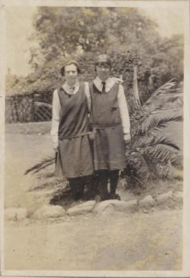 PHOTOGRAPH (DIGITAL COPY): TWO GIRLS IN SCHOOL UNIFORM, WHITE FAMILY