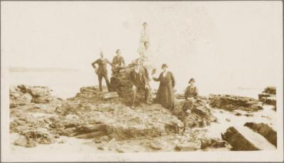 PHOTOGRAPH (DIGITAL COPY): GROUP ON A ROCK, MELBOURNE, WHITE FAMILY