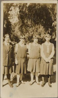 PHOTOGRAPH (DIGITAL COPY): DORIE, ROSE, MAUREEN, NELLIE VICTORIA SQUARE COLLEGE, WHITE FAMILY