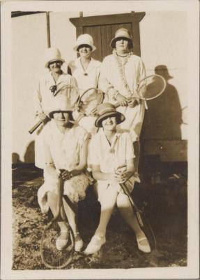 PHOTOGRAPH (DIGITAL COPY): WOMEN IN TENNIS WHITES WITH RACKETS, WHITE FAMILY