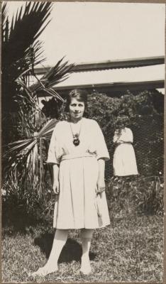 PHOTOGRAPH (DIGITAL): WOMAN IN A WHITE DRESS, GERTRUD LIPFERT ALBUM 1927