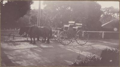 PHOTOGRAPH (DIGITAL): COACH AND PAIR, CAVES HOUSE, YALLINGUP, GERTRUD LIPFERT ALBUM 1927