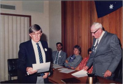 PHOTOGRAPH: 'SWEARING-IN CEREMONY', 1987