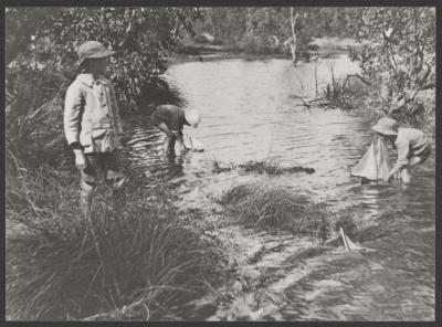 PHOTOGRAPH (DIGITAL): BOYS PLAYING IN JOLIMONT SWAMP, 1946 FROM JOLIMONT HISTORICAL IMAGES ALBUM 1, DON GIMM