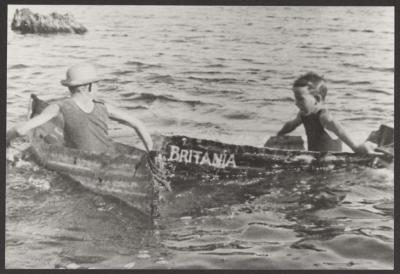 PHOTOGRAPH (DIGITAL): CHILDREN PLAYING IN BOATS, FROM JOLIMONT HISTORICAL IMAGES ALBUM 1, DON GIMM