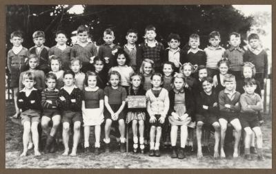 PHOTOGRAPH (DIGITAL): YEAR TWO AND THREE CLASS PHOTO, 1949, FROM JOLIMONT HISTORICAL IMAGES ALBUM 2, DON GIMM