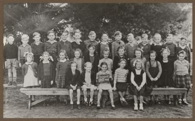 PHOTOGRAPH (DIGITAL): YEAR ONE AND TWO CLASS PHOTO, 1949, FROM JOLIMONT HISTORICAL IMAGES ALBUM 2, DON GIMM