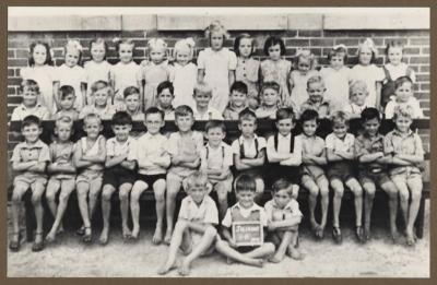 PHOTOGRAPH (DIGITAL): YEAR ONE AND TWO CLASS PHOTO, 1947, FROM JOLIMONT HISTORICAL IMAGES ALBUM 2, DON GIMM