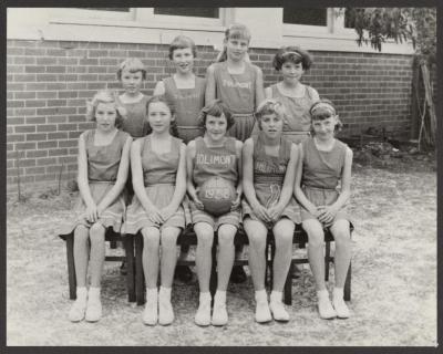 PHOTOGRAPH (DIGITAL): SCHOOL NETBALL TEAM, JOLIMONT PRIMARY, 1958, FROM JOLIMONT HISTORICAL IMAGES ALBUM 2, DON GIMM