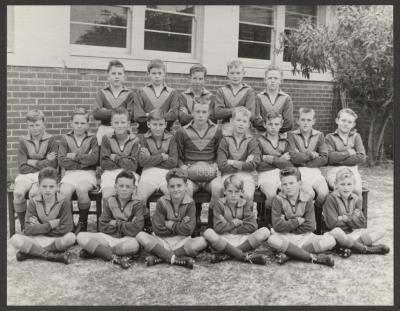 PHOTOGRAPH (DIGITAL): JOLIMONT SCHOOL FOOTBALL TEAM, 1958, FROM JOLIMONT HISTORICAL IMAGES ALBUM 2, DON GIMM