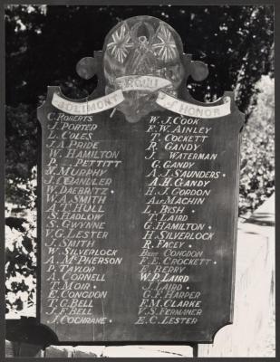 PHOTOGRAPH (DIGITAL): JOLIMONT ROLL OF HONOUR, FROM JOLIMONT HISTORICAL IMAGES ALBUM 3, DON GIMM