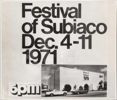 PHOTOGRAPH: 'FESTIVAL OF SUBIACO DECEMBER 4-11', 1971