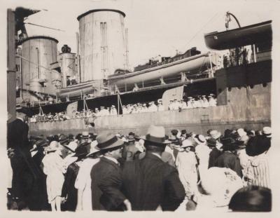 PHOTOGRAPH: H.M.S. 'HOOD' AT FREMANTLE WHARF