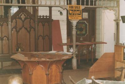 PHOTOGRAPH: MUSEUM INTERIOR - WEST WALL OF ROOM 7, HOUSE FAÇADE DURING RENOVATIONS