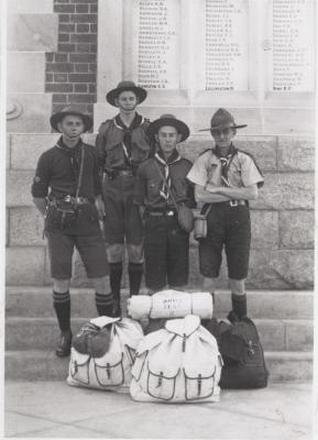 PHOTOGRAPH: GROUP OF ROVER SCOUTS AT SUBIACO WAR MEMORIAL