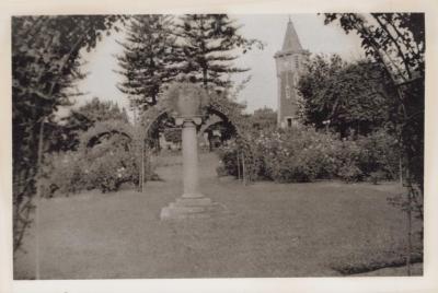 PHOTOGRAPH (COPY): RANKIN GARDENS AND CLOCK TOWER, CIRCA1930