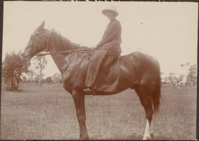 PHOTOGRAPH (DIGITAL): 'WOMAN ON HORSEBACK', FROM MINNA LIPFERT ALBUM