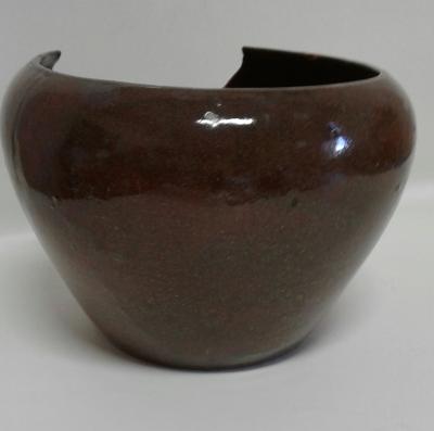 NARROGIN POTTERY BOWL, BROWN GLAZE