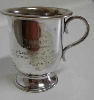 SILVER CHRISTENING MUG