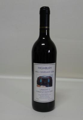 HIGHBURY HALL CENTENARY WINE BOTTLE