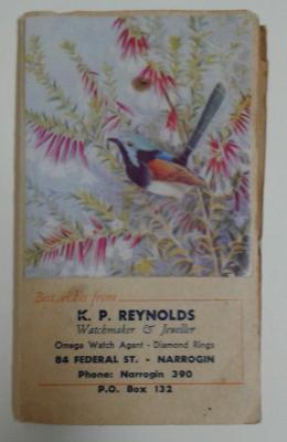 PROMOTIONAL NOTEBOOK KP REYNOLDS JEWELLER