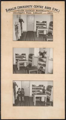 PHOTOGRAPH (MOUNTED GROUP): ROSALIE COMMUNITY CENTRE, EILEEN KERMAN MEMORIAL CHILDREN'S FREE LIBRARY, 1951